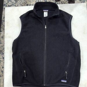 Patagonia Black Fleece Vest with High Collar